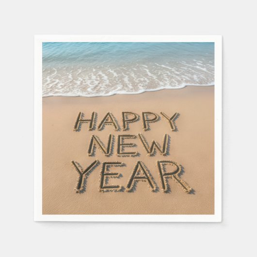 Happy New Year Seashore Servet (Voorkant)
