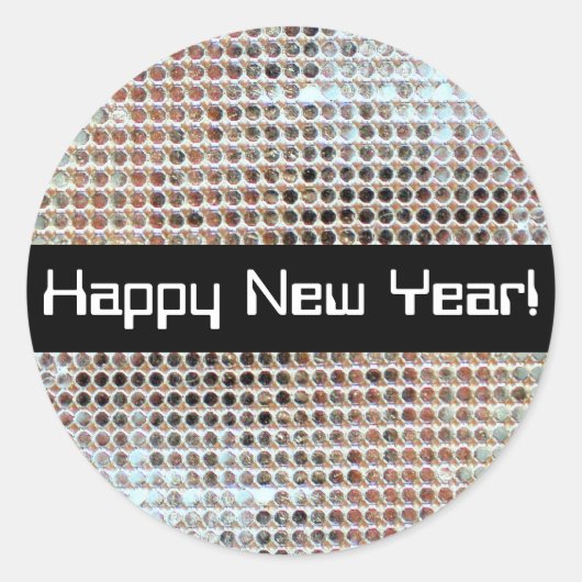 Happy New Year Sequin Sticker (Voorkant)