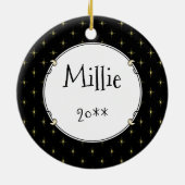 Happy New Year Shetland Sheepdog (drie kleuren) Cu Keramisch Ornament (Achterkant)