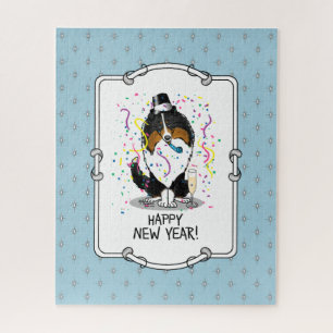 Happy New Year Shetland Sheepdog (drie kleuren) Cu Legpuzzel