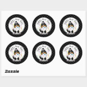 Happy New Year Shetland Sheepdog (drie kleuren) Cu Ronde Sticker (Vel)