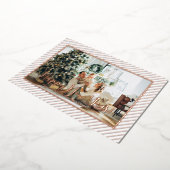  Happy New Year Silver Pinstripe Folie Feestdagenkaart (Gedraaid)