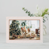  Happy New Year Silver Pinstripe Folie Feestdagenkaart (Staand Voorkant)