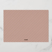  Happy New Year Silver Pinstripe Folie Feestdagenkaart (Achterkant)