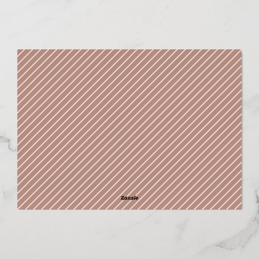 Happy New Year Silver Pinstripe Folie Feestdagenkaart (Achterkant)