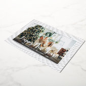 Happy New Year Silver Pinstripe Folie Feestdagenkaart (Gedraaid)