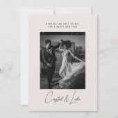 Happy New Year Simple Modern Script One Photo Feestdagenkaart (Voorkant)