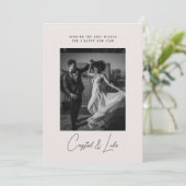 Happy New Year Simple Modern Script One Photo Feestdagenkaart (Staand voorkant)