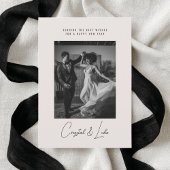 Happy New Year Simple Modern Script One Photo Feestdagenkaart