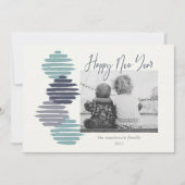 Happy New Year Simple Photo-Ornamenten Feestdagenkaart (Voorkant)