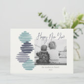 Happy New Year Simple Photo-Ornamenten Feestdagenkaart (Staand voorkant)