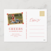 Happy New Year Simple Script Modern Minimal Photo Feestdagenkaart (Achterkant)