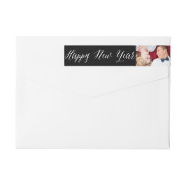 Happy New Year Simple Script Modern Photo Address