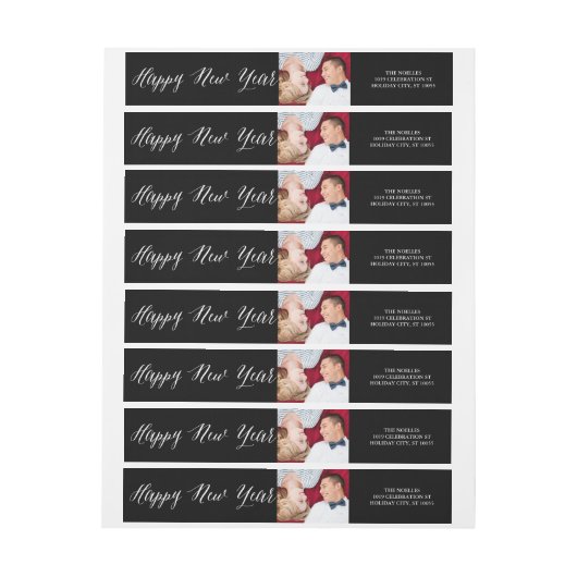 Happy New Year Simple Script Modern Photo Address (Vel)