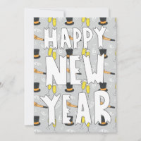 Happy New Year Sketchy Uitnodiging