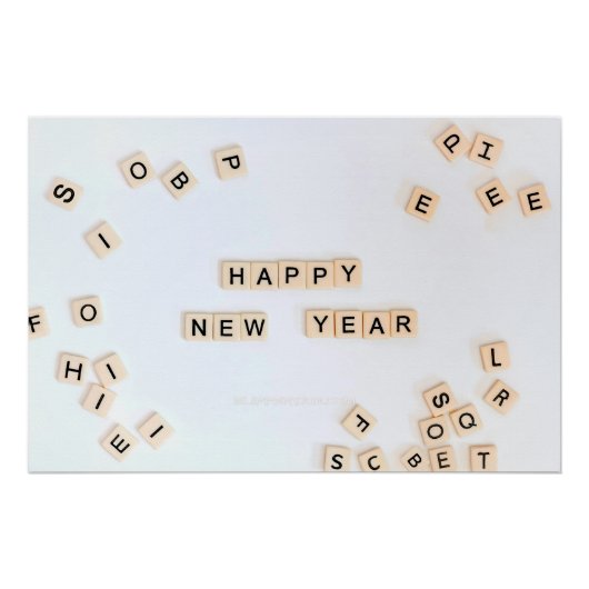 Happy New Year SlipperyJoe's verschillende letter  Perfect Poster (Voorkant)