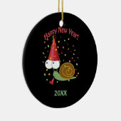Happy new Year Snail Keramisch Ornament (Rechts)