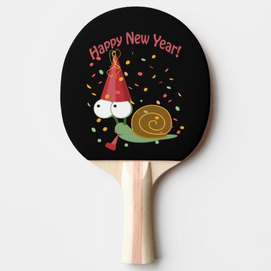 Happy new Year Snail Tafeltennisbatje (Voorkant)