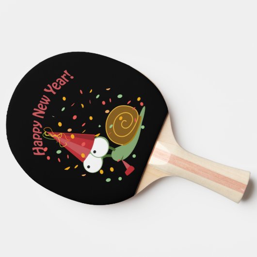 Happy new Year Snail Tafeltennisbatje (Zijkant)