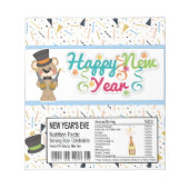 Happy New Year Snoep Bar Wrapper Party Favors Notitieblok (Voorkant)
