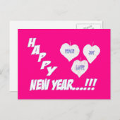 Happy New Year Snow laat Briefkaart over (Voorkant / Achterkant)