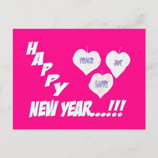 Happy New Year Snow laat Briefkaart over (Voorkant)