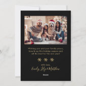 Happy New Year Snowflake Black Gold Photo Collage  Feestdagenkaart (Achterkant)