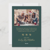 Happy New Year Snowflake Green Gold Photo Collage Feestdagenkaart (Achterkant)