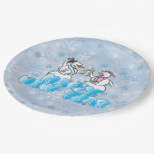 Happy New Year Snowman Papieren Bordje (Gekanteld)