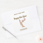 Happy New Year Sophisticated New Year Candle Label (Envelop)