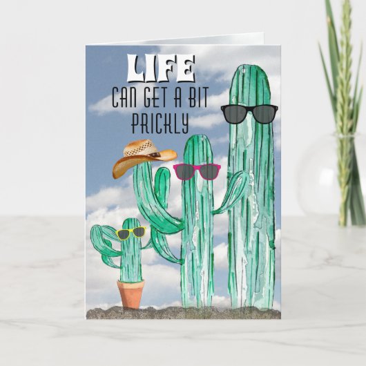 Happy New Year Southwest Saguaro Cactus Sjabloon (Voorkant)