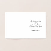 Happy New Year Sparkler Corporate Silver Folie Kaarten (Binnen)