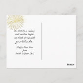 Happy New Year Sparklers On a Midnight Clock Briefkaart (Achterkant)