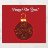 Happy New Year Sparkling Wine Bottle Labels (6) Wijnetiket (Enkel label)