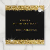 Happy New Year Specialized Black Gold Glitter Bedankjes Labels (Achterkant)