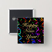 "Happy New Year" square button (Voorkant /achterkant)