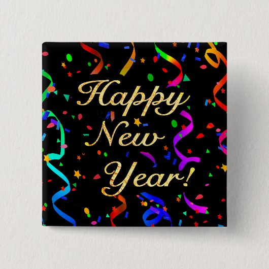 "Happy New Year" square button (Voorkant)
