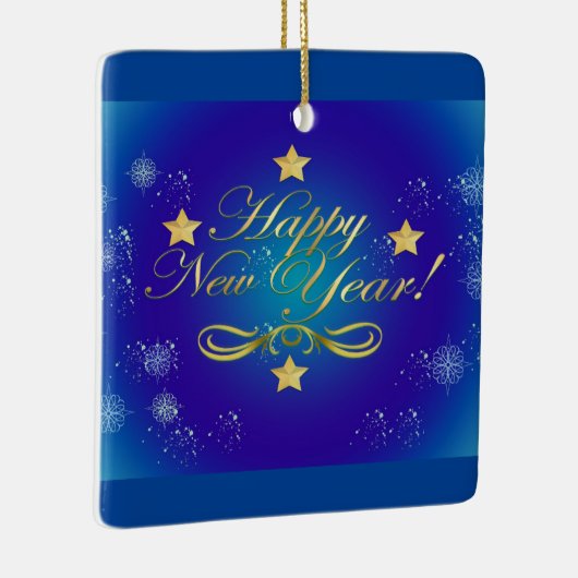 Happy New Year Square Ornament (Rechts)
