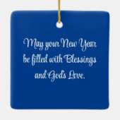 Happy New Year Square Ornament (Achterkant)