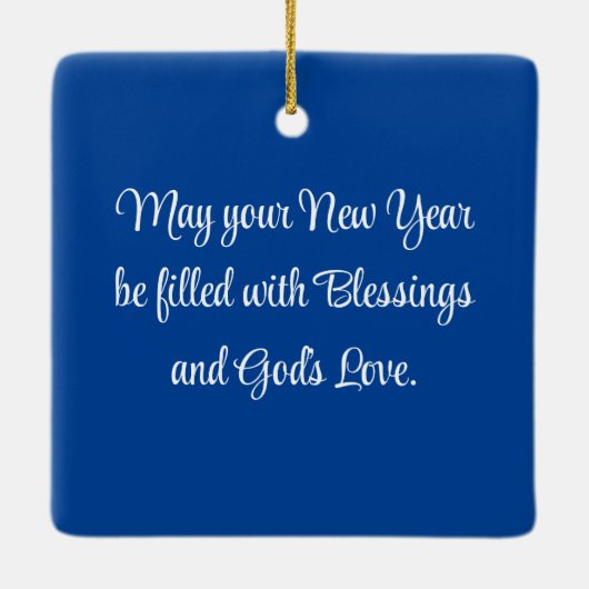 Happy New Year Square Ornament (Achterkant)