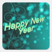 Happy New Year square sticker (Voorkant)