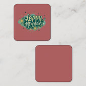 Happy New Year Square Visitekaartje (Voorkant / Achterkant)