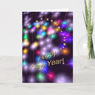 Happy New Year Star-lampjes Feestdagen Kaart