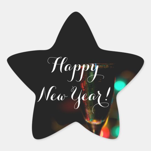 Happy New Year Star-Stickers van RoseWrites Ster Sticker (Voorkant)