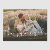 Happy New Year Starbursts Photo Magnetic Kaart (Voorkant)