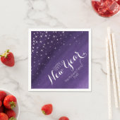 Happy New year starnight paarse aangepaste servett Servetten (Insitu)