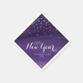 Happy New year starnight paarse aangepaste servett Servetten (Hoek)