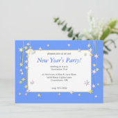 Happy New Year Stars Blue Kaart (Staand voorkant)