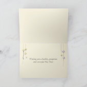 Happy New Year Stars White Feestdagen Kaart (Binnen)