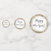 Happy New Year tafel verstrooien goud en wit Confetti (Achterkanten)